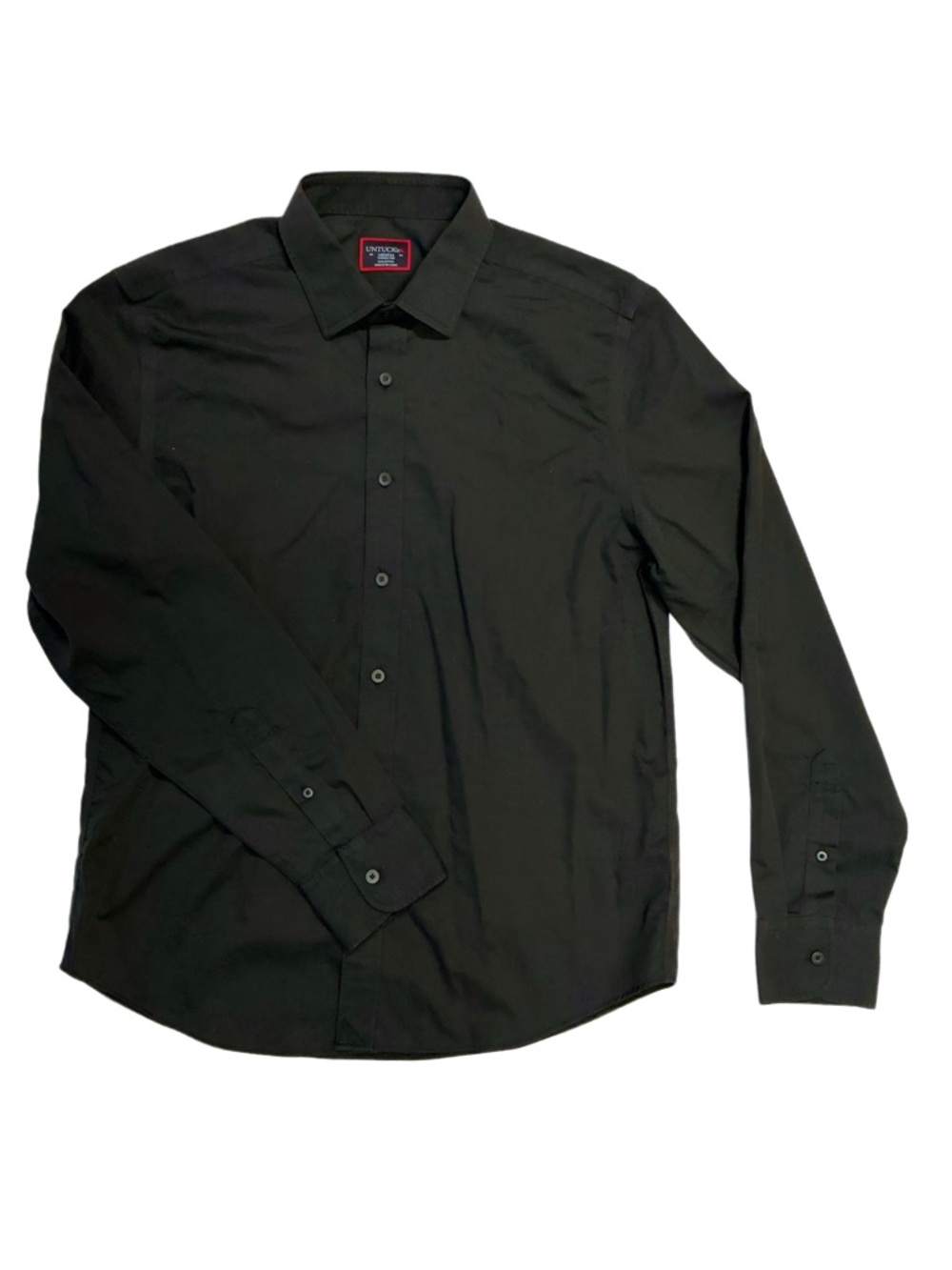 UNTUCKit Black Button Down Shirt Mens Medium Wrinkle Free Cotton
